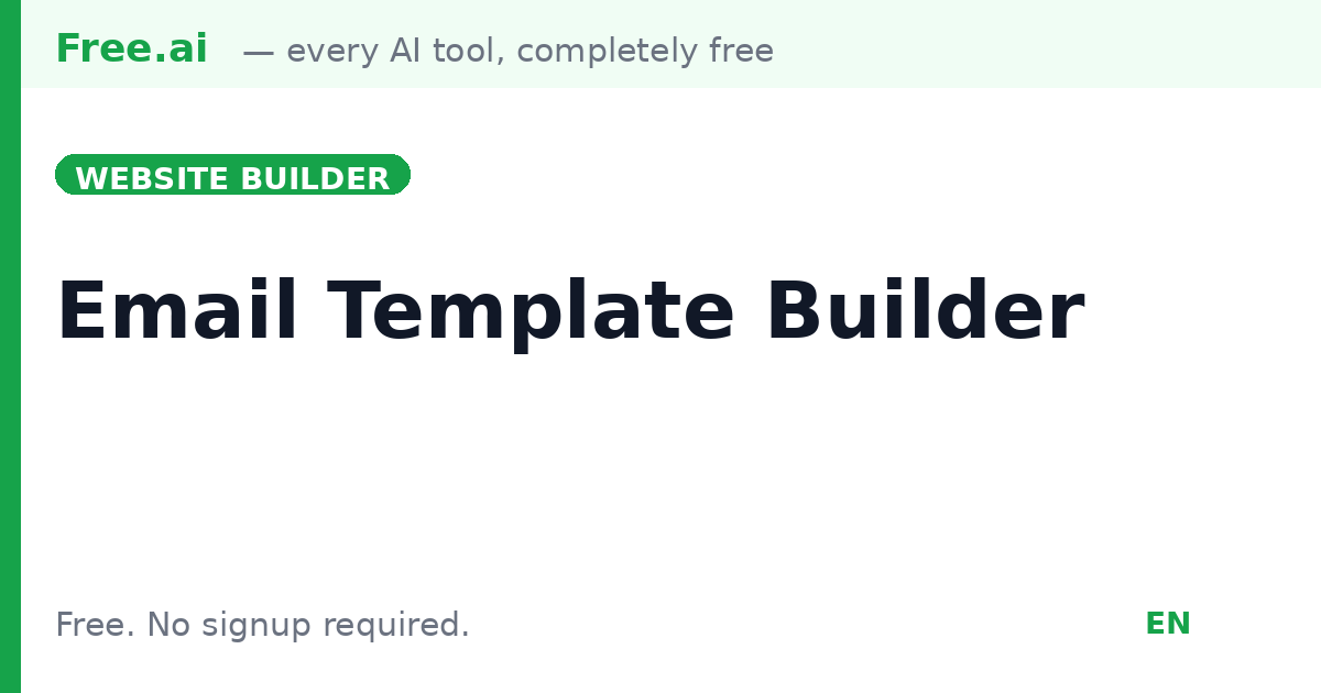 Free AI Email Template Builder | Free.ai