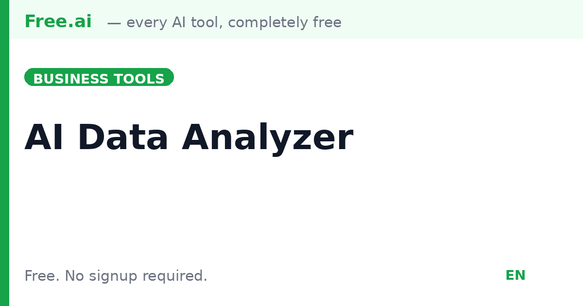 Free AI Data Analysis Tool | Free.ai