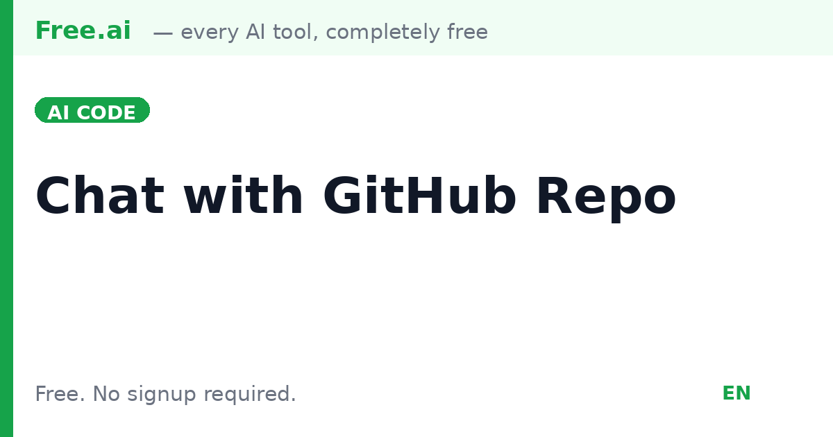 Chat with any GitHub, GitLab & Bitbucket Repo for Free | Free.ai