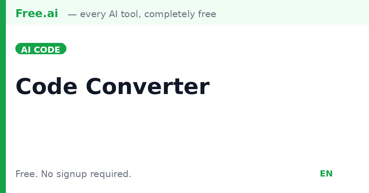 Free AI Code Converter | Free.ai