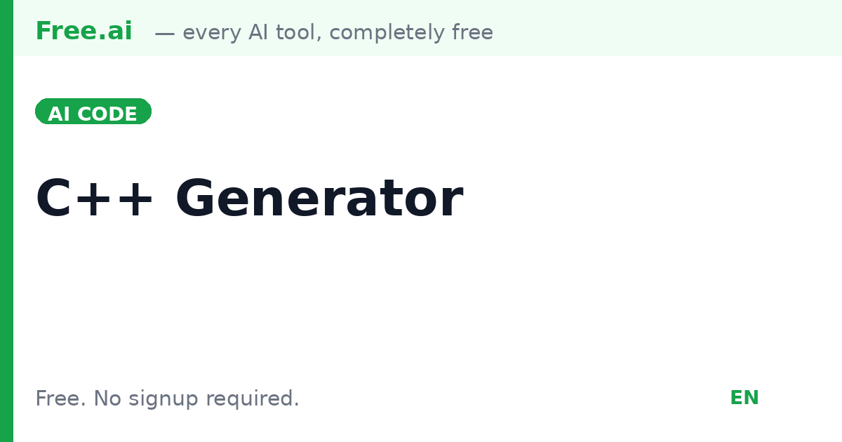 Free AI C++ Code Generator | Free.ai