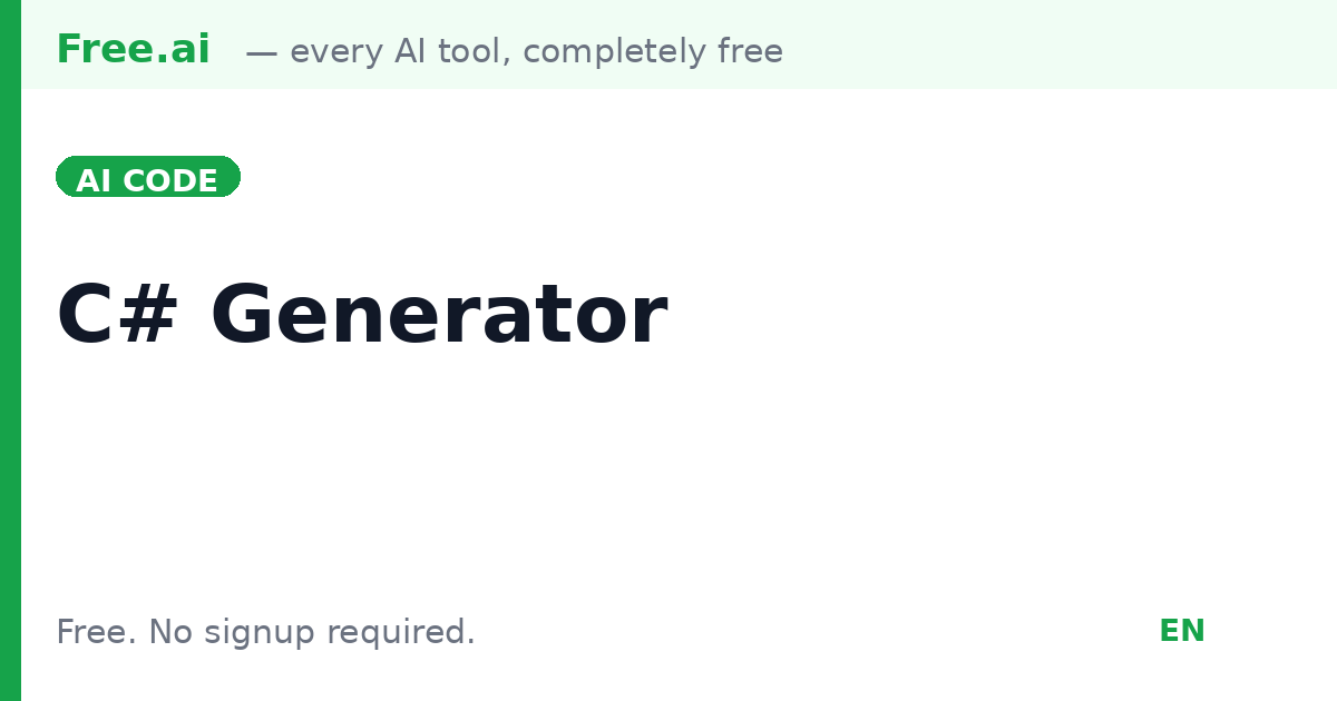 Free AI C# Code Generator | Free.ai