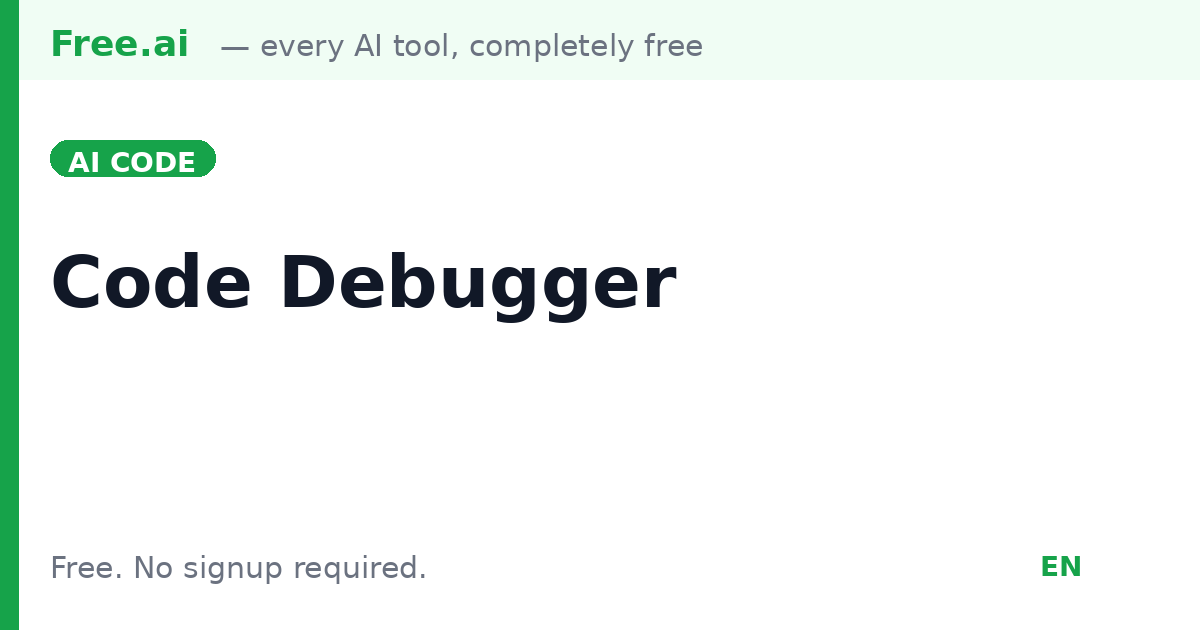 Free AI Code Debugger | Free.ai