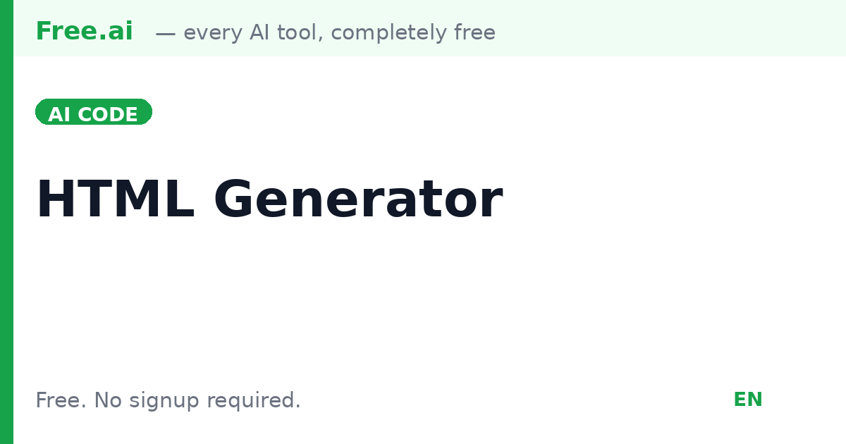 Free AI HTML Code Generator | Free.ai