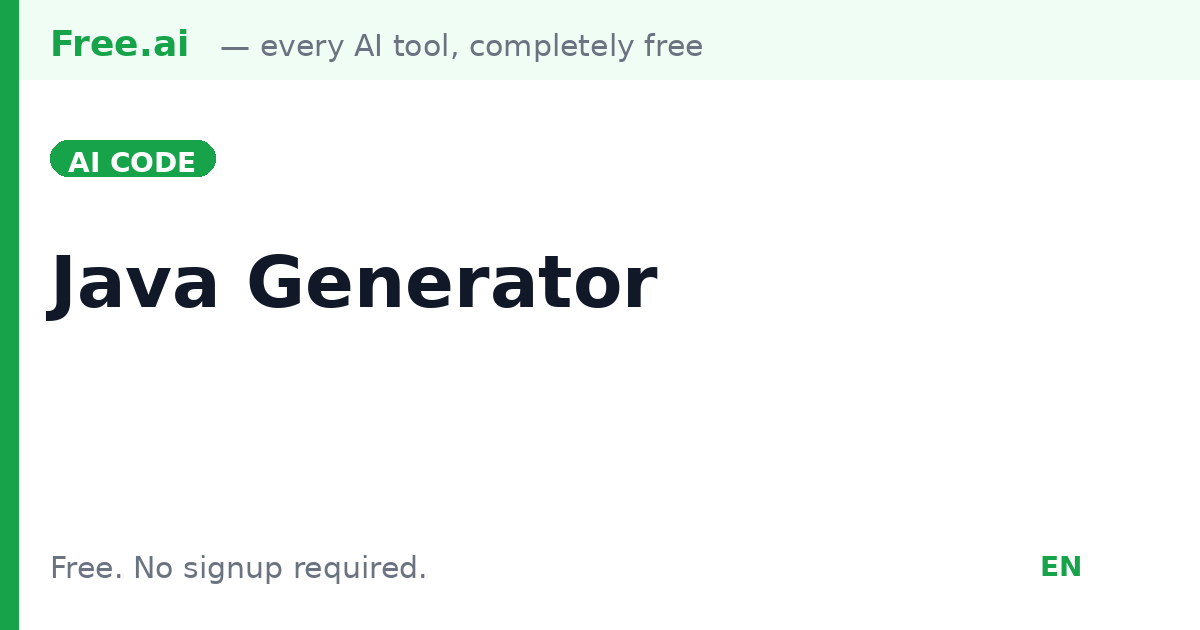 Free AI Java Code Generator | Free.ai