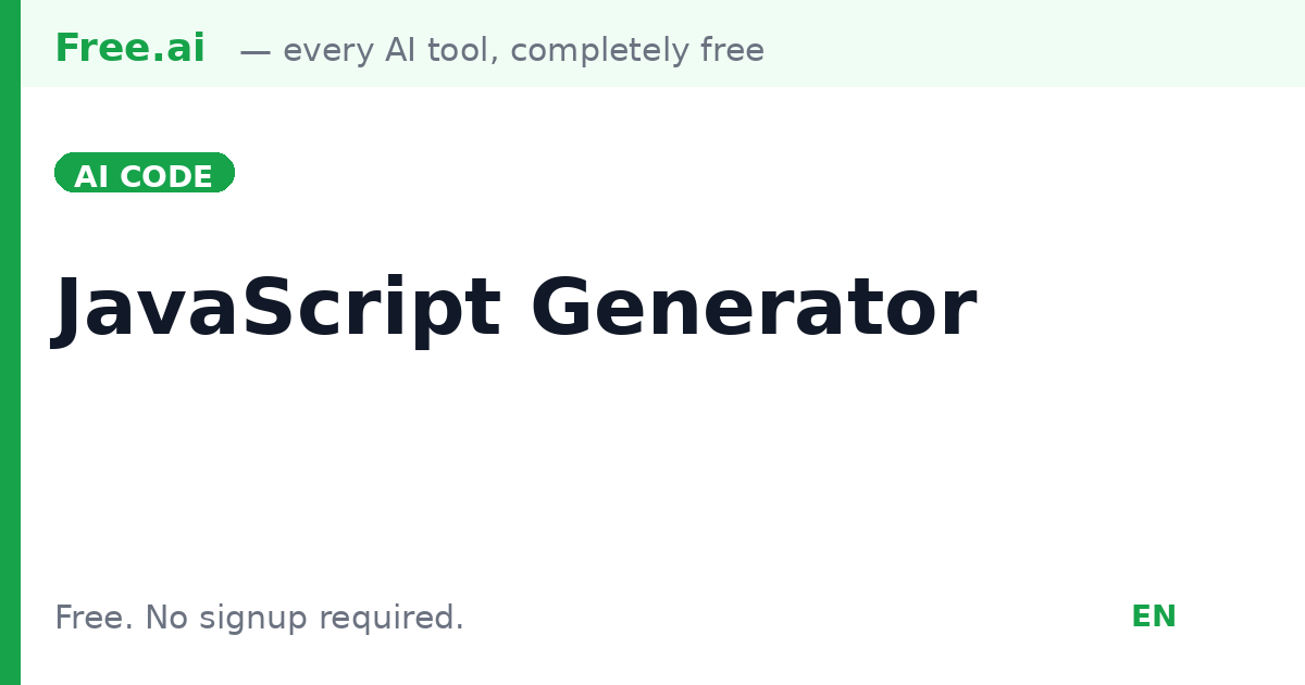 Free AI JavaScript Code Generator | Free.ai