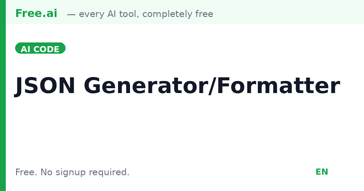 Free AI JSON Generator | Free.ai