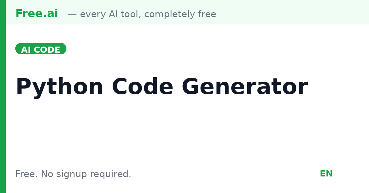 Free AI Python Code Generator | Free.ai