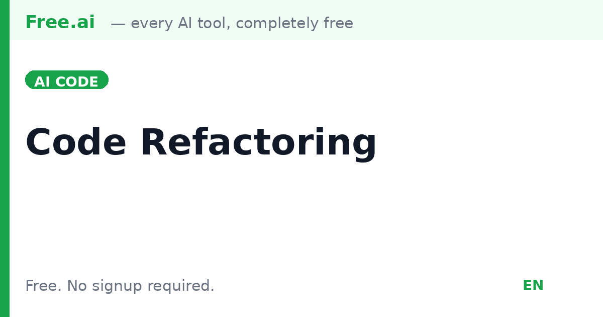 Free AI Code Refactoring Tool | Free.ai