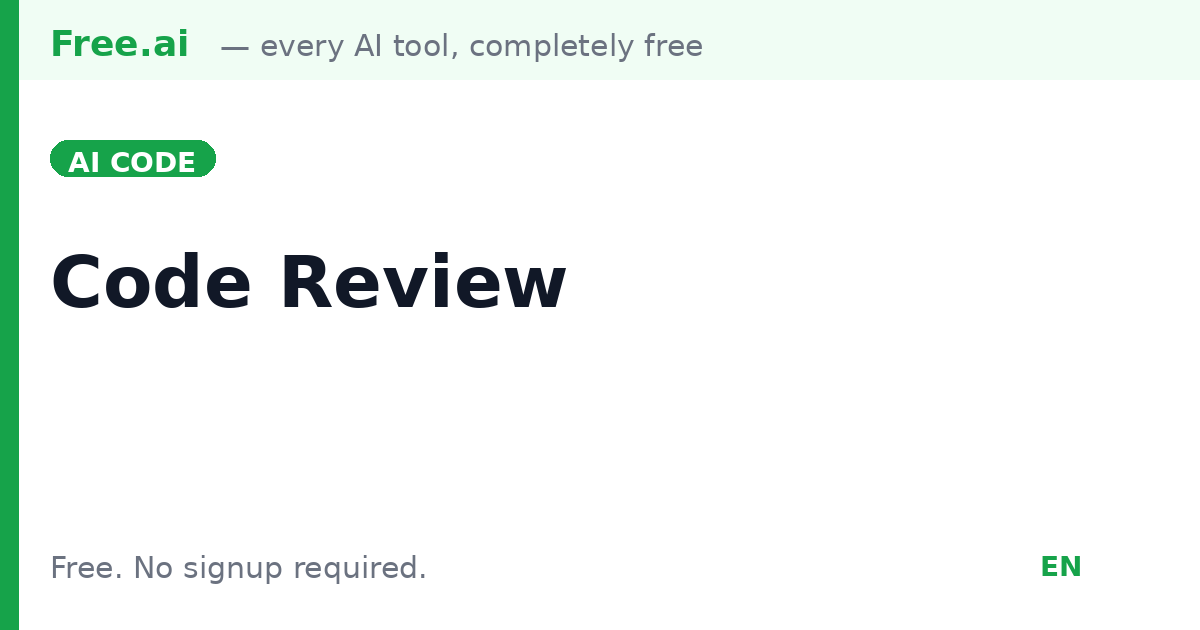 Free AI Code Review Tool | Free.ai