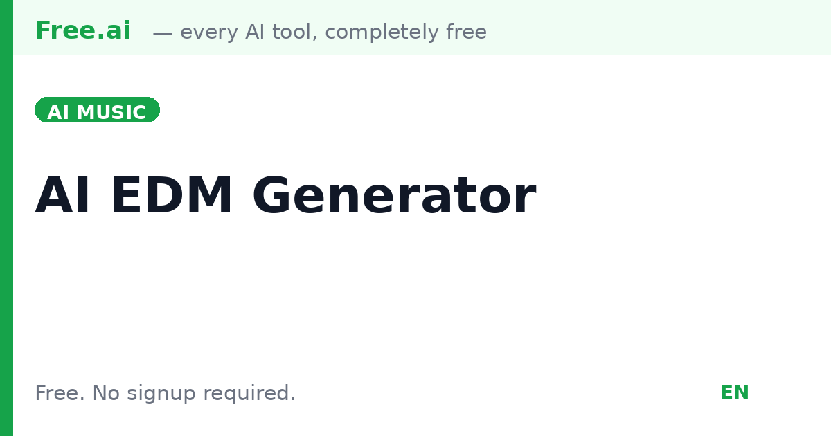 Free AI EDM Music Generator | Free.ai
