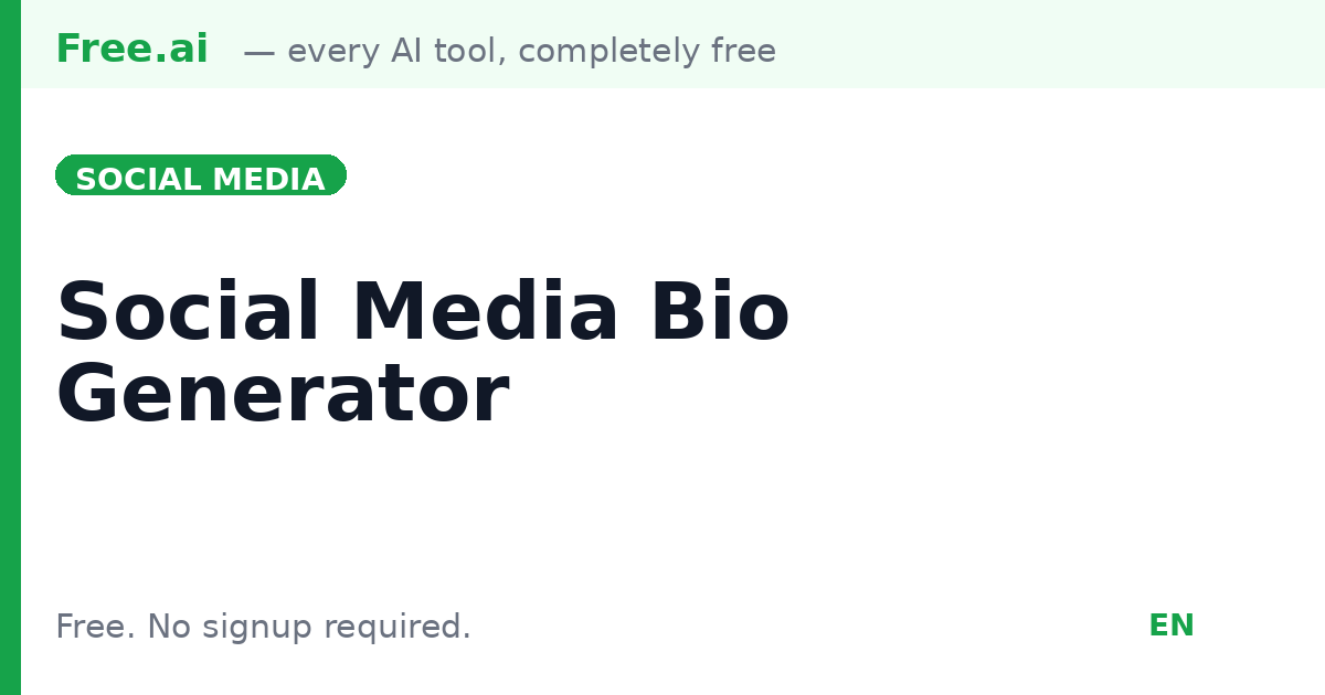 Ai Bio Code Free AI Social Media Bio Generator | Free.ai