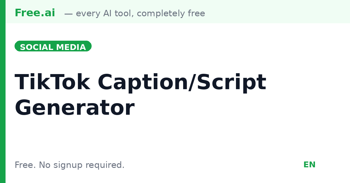 Free AI TikTok Generator | Free.ai