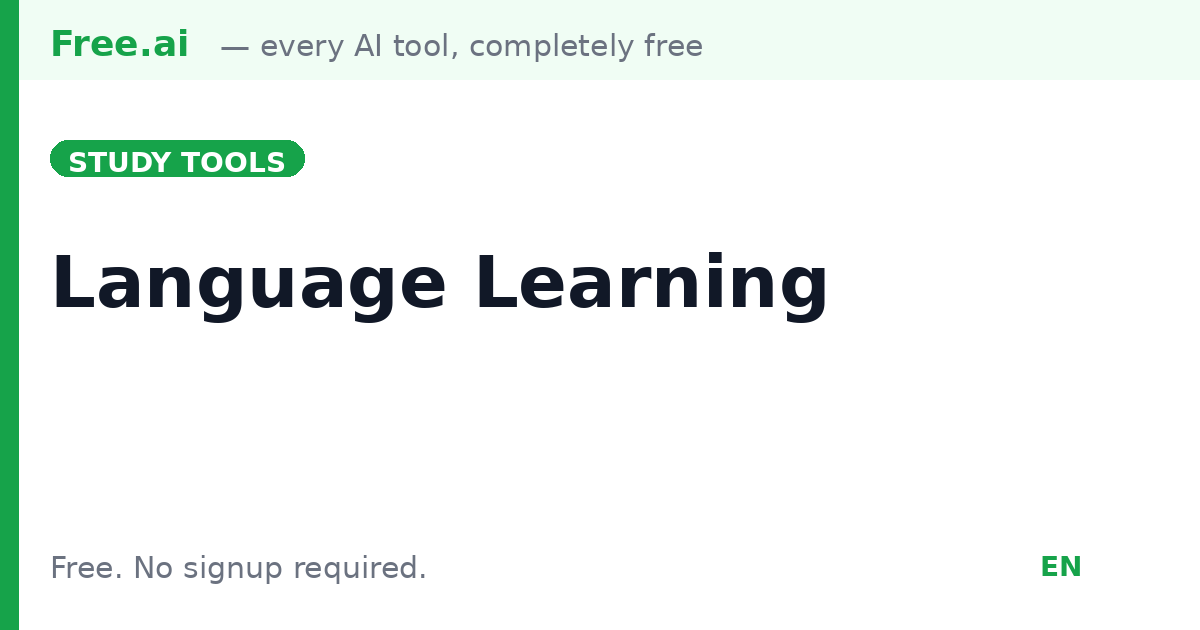 Free AI Language Learning Tool | Free.ai