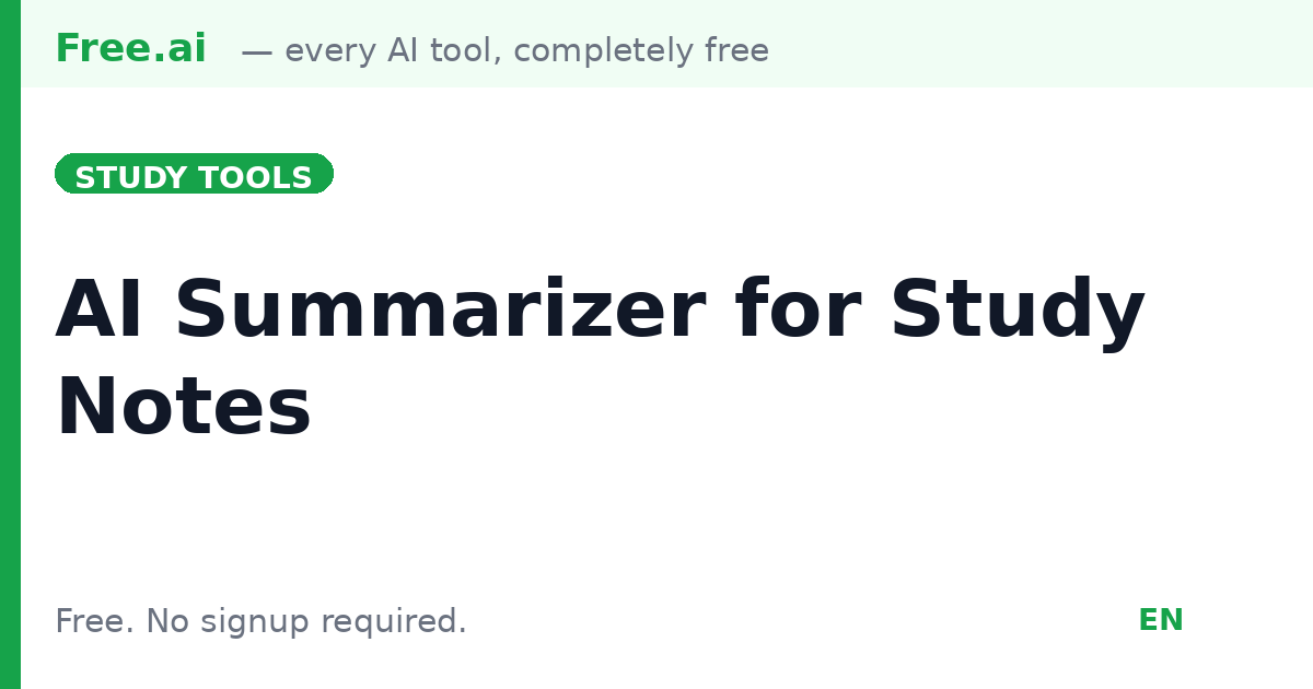 Free AI Study Summarizer | Free.ai