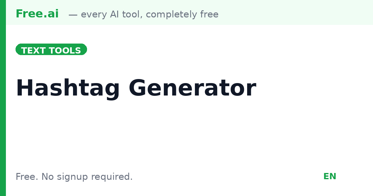 Free AI Hashtag Generator | Free.ai