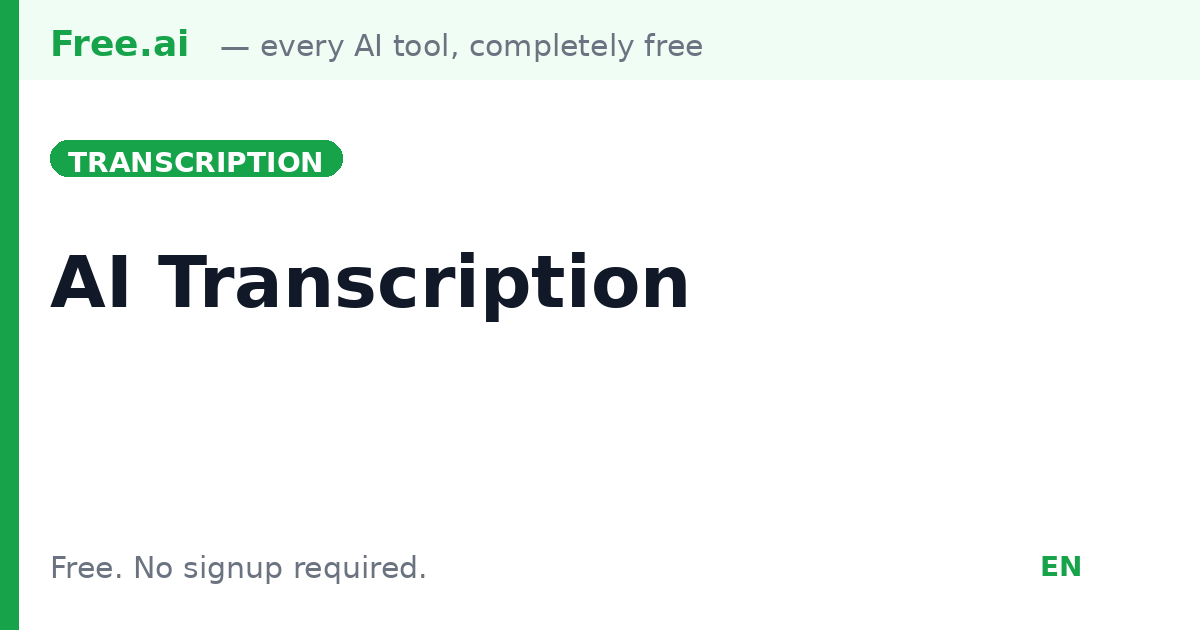 Free AI Transcription Online — Whisper large-v3 | Free.ai
