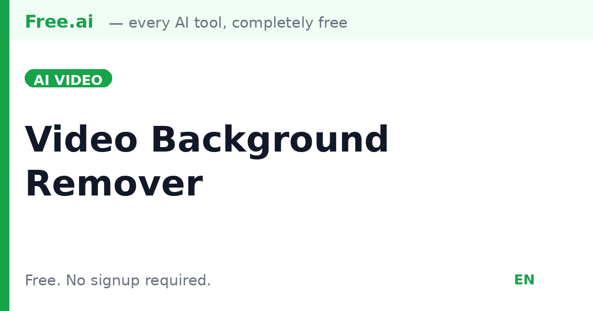 Free AI Video Background Remover | Free.ai