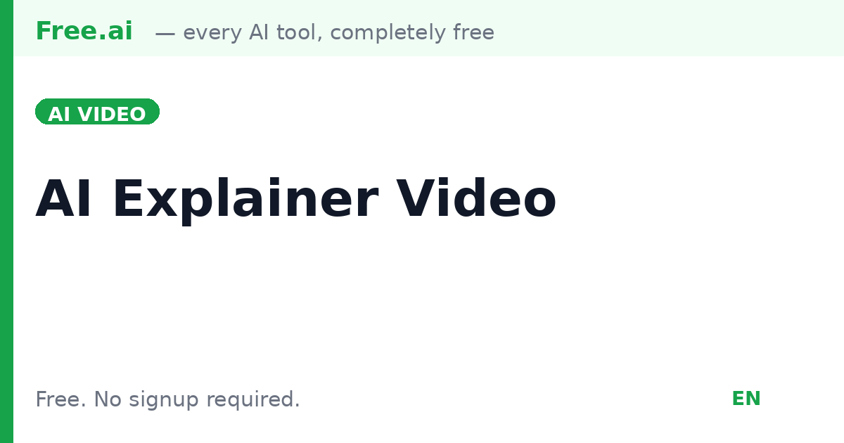 Free AI Explainer Video Maker | Free.ai