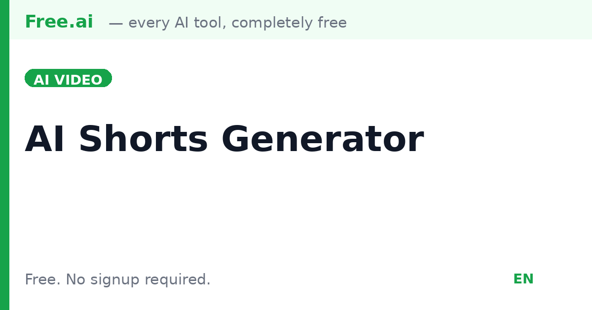Free AI YouTube Shorts Generator | Free.ai
