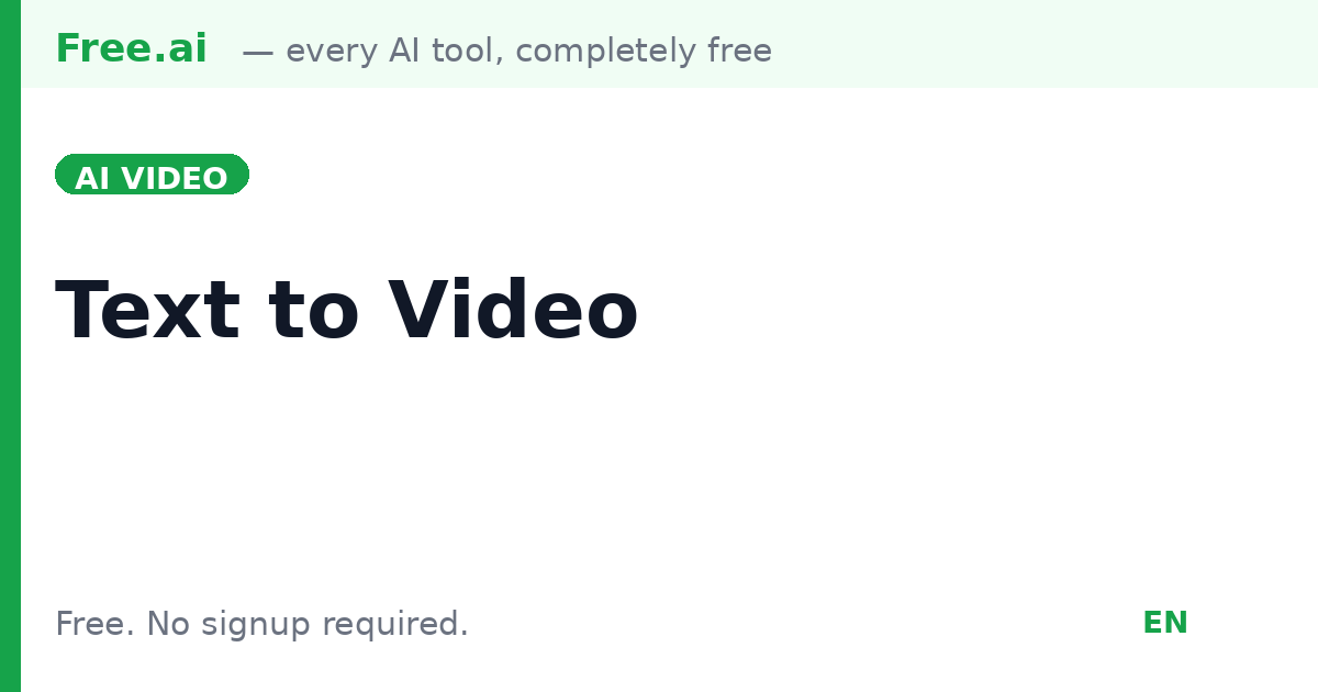 Free AI Text to Video Generator | Free.ai