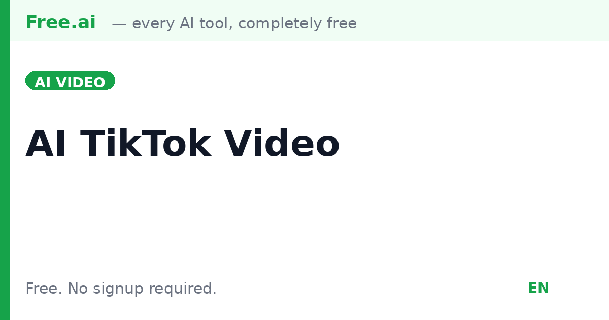 Free AI TikTok Video Generator | Free.ai