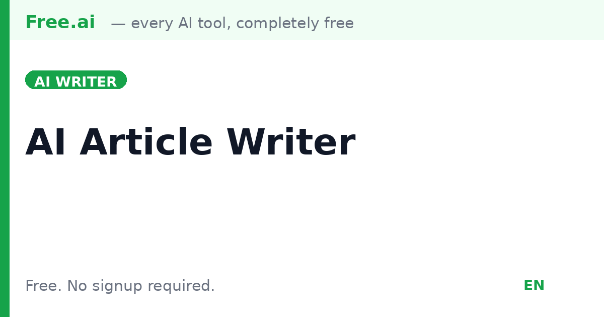 Free AI Article Writer | Free.ai