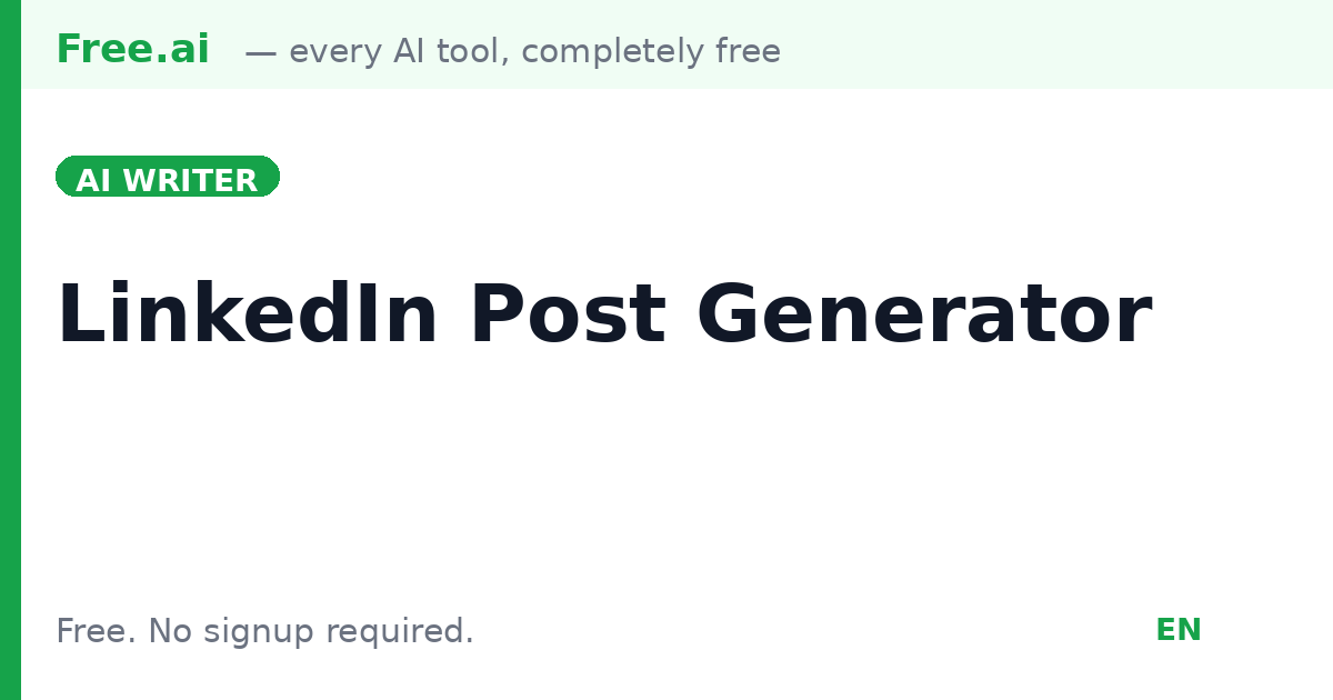 Free AI LinkedIn Post Generator | Free.ai