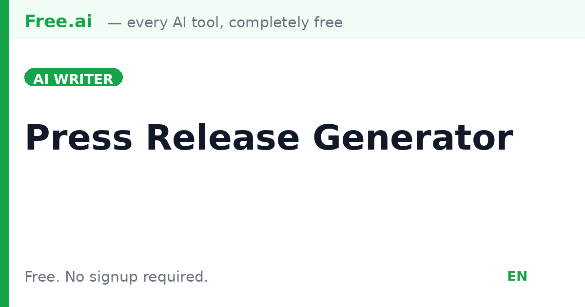 Free AI Press Release Generator | Free.ai