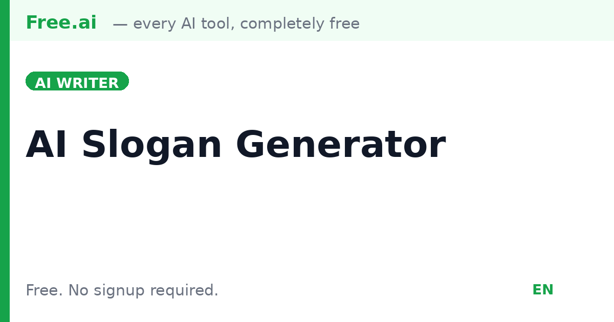 Free AI Slogan Generator | Free.ai