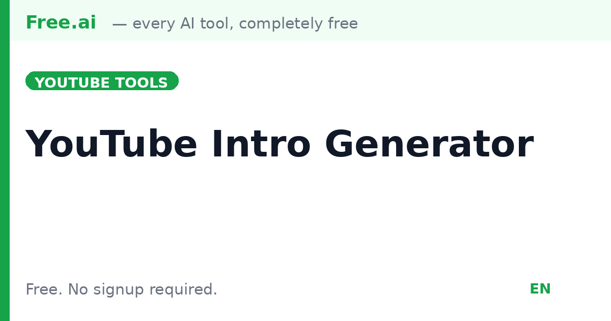 Free AI YouTube Intro Generator | Free.ai