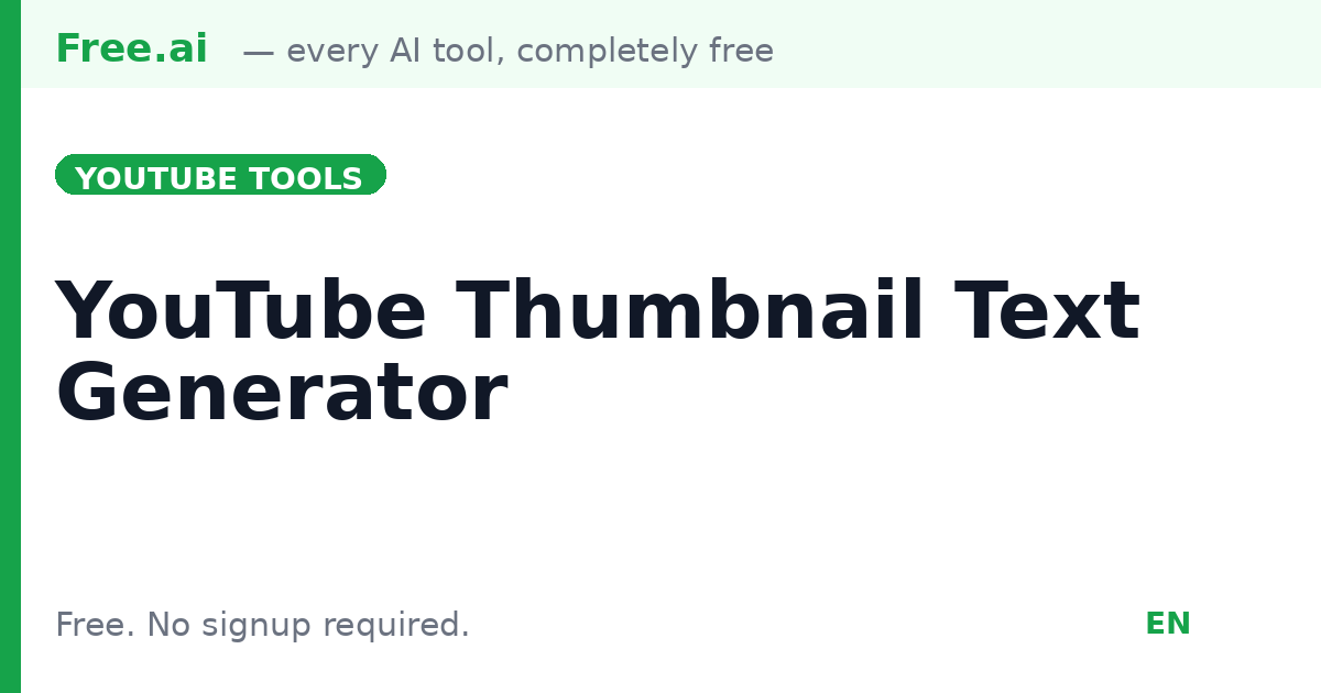 Free AI YouTube Thumbnail Text Generator | Free.ai