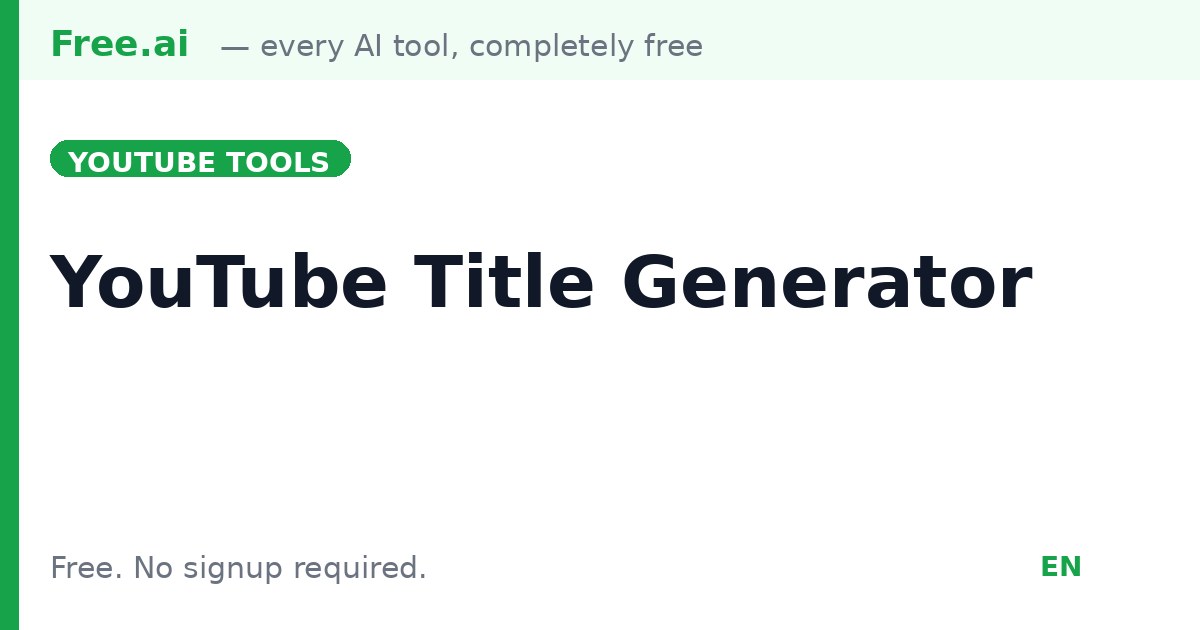 Free AI YouTube Title Generator | Free.ai