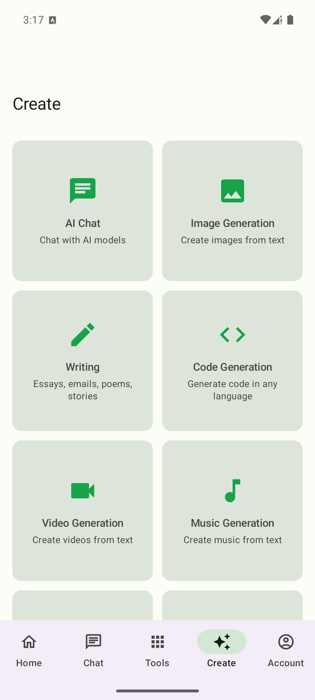 Free.ai Android — create images, video and music
